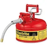 Type II AccuFlow™ Safety Can, Gas, 1 gal, Red, Includes 5/8 in OD Flexible Metal Hose