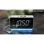 iTOMA Alarm Clock Radio with Bluetooth Speaker, FM Radio, Dual Alarm with Snooze, Large LED Display, Dimmer Control, USB Charging Output and Night