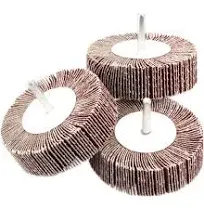 5 Pack Sanding Flap Wheel 3.15 X 1 X 1/4 Inch Shank Mounted Flap Wheels 80 Grit 