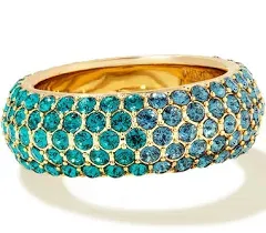 KENDRA SCOTT- Mikki Gold Pave Band Ring in Green Blue Ombre Mix