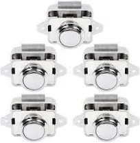 5 Pack Push Button Latch Cabinet Door Catch Keyless Cupboard Locks for RV Motorhome Camper Caravan Home Yachts,Zinc Alloy&Black