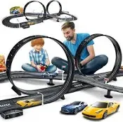 Electric Powered Slot Car Race Track Set Racing Game Toys Gift for Kids Boy Girl