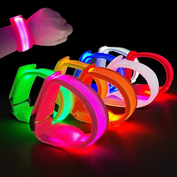 8pcs LED Light Up Bracelets Glow Flashing Wristbands Glow in The Dark Party Supplies for Wedding, Raves, Concert, Camping,Sporting Events, Party