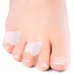 Welnove Gel Toe Separator, Pinky Toe Spacers, Little Toe Cushions, Small Toe Sleeves for Preventing Rubbing & Reducing Pressure Pack of 12, Transpare