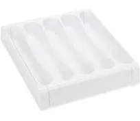 Camco 43503 9&#034; to 13&#034; x 1.75&#034; White Adjustable Silverware Drawer Cutlery Tray