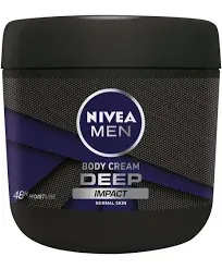 Beiersdorf Nivea Men Body Cream Deep Impact Normal Skin 13.5oz 48h Moisture