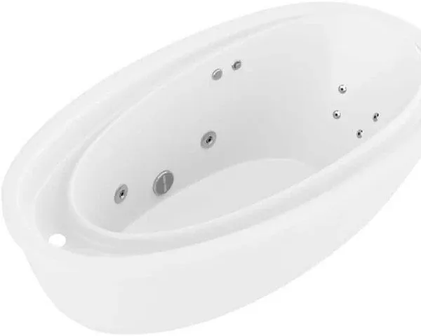 Leni 5.9 ft. Jetted Whirlpool Tub With Reversible Drain, White