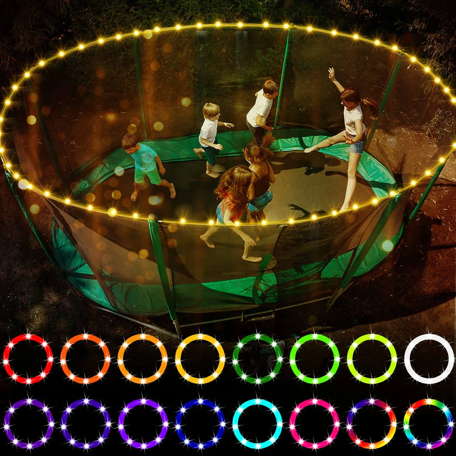 LED Trampoline Lights,Remote Control Trampoline Rim LED Light for 12ft Trampoline , 16 Color Change by Yourself, Waterproof,Super Bright to Play