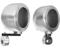 2 Rockville MAC40S 4&#034; Chrome Swivel Aluminum Marine Wakeboard Tower Speaker Pods