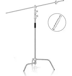 EMART Photography C Stand with Boom Arm, 10ft/300cm Adjustable Heavy Duty Lig...