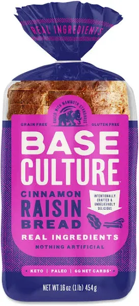 Base Culture Cinamon Raisin Bread - 16 OZ