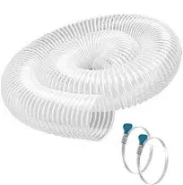 4" x 20' Heavy PVC Dust Collection Hose, Flexible Clear PVC Fume Collection Hose with Carbon Steel Wire Coil, Puncture Resistant PVC Dust Collection Hose for Dust Collectors with 4" Ports