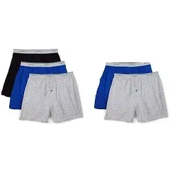 Fruit of the Loom Men's 100% Cotton Assorted Knit Boxers