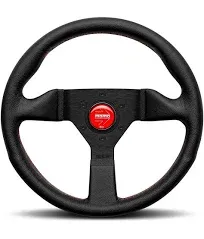 Momo Montecarlo Steering Wheel - 320mm (Black Leather / Red Stitching)