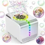 Bubble Machine, Durable Automatic Bubble Blower with LED Lights 20000 + Bubbles