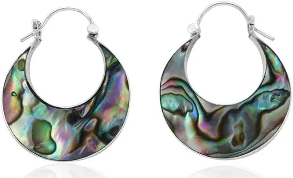 Shop LC Abalone Shell Hoop Earrings