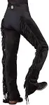 Rod's Premium Black Ultrasuede Chaps W/Stretch Panel, Black, Medium Extra Long