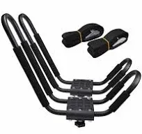 TMS J-Bar Rack HD Kayak Carrier Canoe Boat Surf Ski Roof Top Mounted on Car SUV