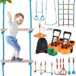 VEVOR Ninja Warrior Obstacle Course for Kids 2 x 65 ft Weatherproof Slacklines RZX652YC12J04XE08V0