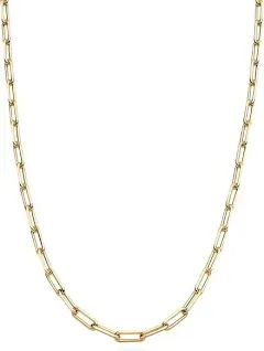 Miabella Solid 18K Gold Over 925 Sterling Silver Italian 2.5mm Paperclip Link Chain Necklace for Women, Made in Italy