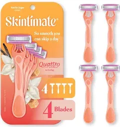 Skintimate  Women’s Disposable Razors Vanilla Sugar 4 Count