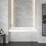 Swiss Madison Voltaire 54 in x 30 in Acrylic Glossy White, Alcove, Integral Left-Hand Drain, Bathtub