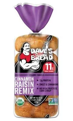 Daves Killer Bread Cinnamon Raisin Remix Bagel Organic 5 Count - 16.75 Oz