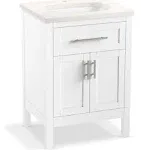 Hadron 24" Bathroom Vanity Cabinet with Sink and Quartz Top White