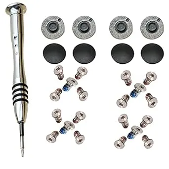 GODSHARK 2 Set Repair Replacement Screws Set +8 Pack Rubber Case Feet+ 1pcs 5-Point Pentalobe Screwdriver Compatible with Unibody MacBook