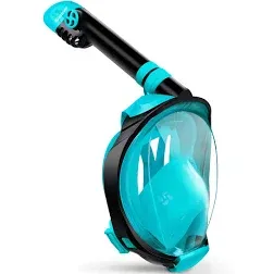 Greatever G2 Full Face Snorkel Mask with Latest Dry Top System,Foldable 180 Degree Panoramic View Snorkeling Mask with Camera Mount,Safe Breathing