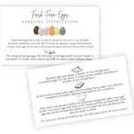 Fresh Farm Eggs Handling Instructions | 50 Pack | 2x3.5&#034; inches Business Card...