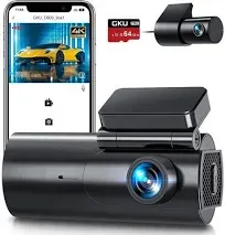 Dash Cam Front and Rear Camera, 4K/2.5K Full Dashcams for Cars with 64GB D600