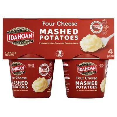 12 Bags of Idahoan Mashed Potatoes Four Cheese Flavored 113g Each