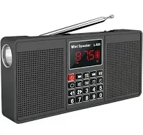 Leting Portable Radio with Bluetooth Speakers,radios Porable Am Fm Radio with 2 * 3w Stereo Speakers,rechargeable Battery Operated Portabe Radio