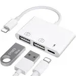 AMLLEN USB Adapter for iPad,iPad to USB Adapter,iPhone to USB Adapter Compatible IphoneIpad,Plug N Play,Compatible with USB Flash Drive.Support iOS 1