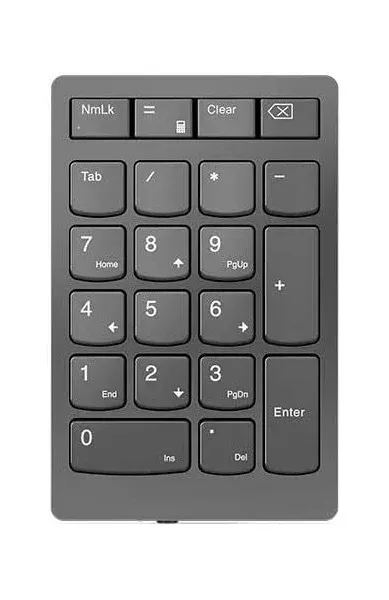 Lenovo Go Wireless Numeric Keypad - Keypad - Wireless - 2.4 GHz - Key Switch: Scissor-Key - Storm Gray - Retail - 4Y41C33791