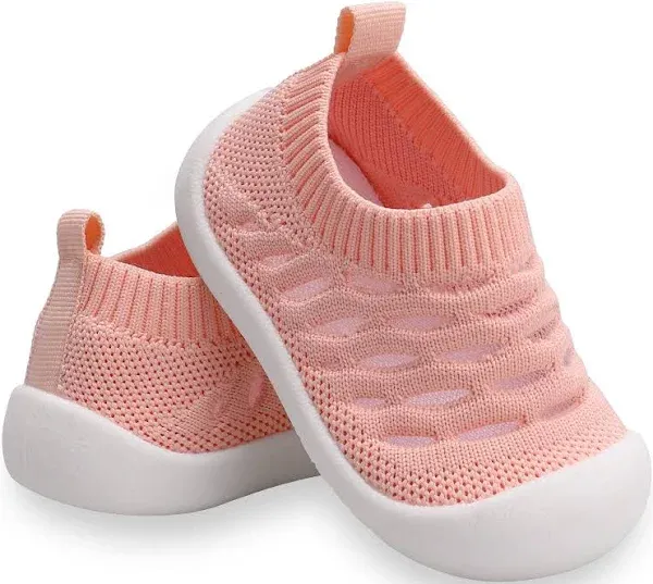 Charrost Baby First-Walking Shoes 1-4 Years Kid Shoes Trainers Toddler Infant Boys Girls Soft Sole Non Slip cotton Mesh Breathable Lightweight Slip-on