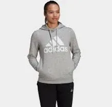 Adidas Essentials Logo Fleece Hoodie Grey Women&#039;s Size S (GL0719)