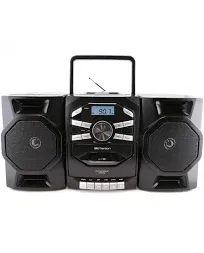  EPB-4000 Portable CD &amp; Cassette Stereo Boombox with AM/FM Radio Black