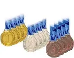 12 Pcs Large Size Metal Medals Winner Gold Silver Bronze Award Medals with V ...