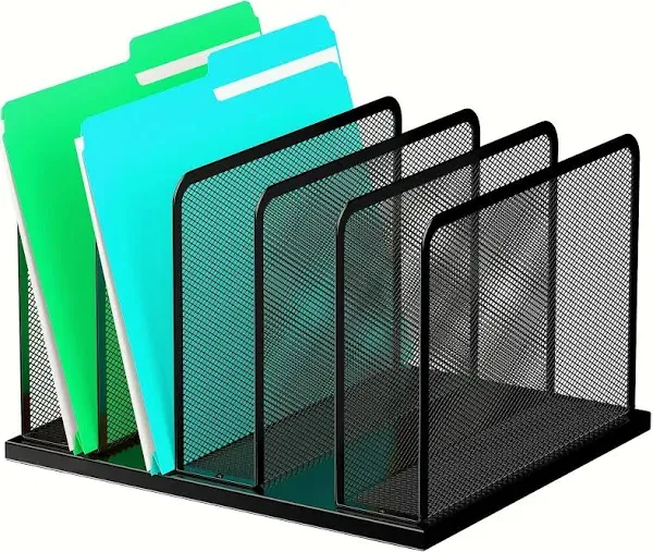 Kuntine.B Desk File Organizer 7 Upright Mesh Desktop Organizer File Sorter Office Organization File Holder for Home, Office & Classroom