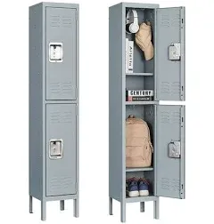 STANI Metal Locker, Metal Lockers for Employees with Lock, Storage Locker with Lock, Storage Locker Cabinet for Home, Tall Steel Storage Locker for Gym, School, Office