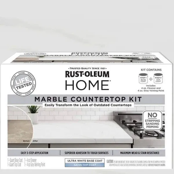 Rust-Oleum 384964 Home Marble Countertop Coating Kit, White