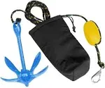 Marine Kayak Anchor Kits 3.5 lb Folding Anchor Accessories with 30 ft Rope fo...