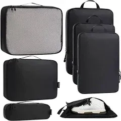 Bagail Ultralight Packing Cubes 7 Set, 3 Compression Packing Cubes 3 Packing Organizers with 1 Shoe Bag