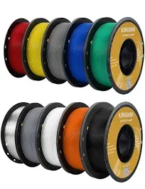 Kingroon PETG 3D Printer Filament, 10 Rolls, Dimensional Accuracy +/- 0.03 mm, 10kg Spool(22lbs), 1.75 mm, Gray