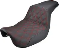 SADDLEMEN 0803-0593 *  806-04-172RD  Step Up Seat —Lattice Stitched Red Stitched