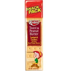 Keebler Toast and Peanut Butter Sandwich Crackers 21.6 oz 12 Count Ready-to-Eat