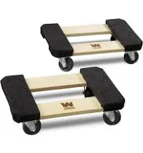 WEN 1000-lb Capacity 12-in. x 18 in. Hardwood Furniture Dolly (2-Pack