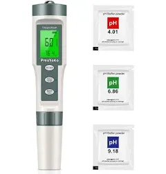 PmoYoKo Digital pH/TDS Meter with ATC pH Tester, 3 in 1 0.01 Resolution High 